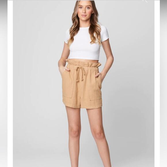 Blank NYC Pants - Blank NYC NWT Incense Shorts Tan 100% Ramie